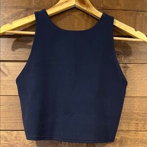 Athleta High-Neck Racerback Crop Bra Top Navy - size M